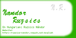 nandor ruzsics business card